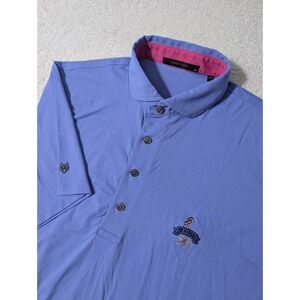 NEW! Greyson Polo Shirt Mens M Blue Wolf Golf Short Sleeve NYLON Stretch FOUNDRY